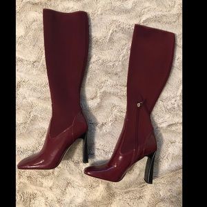 nine west quincy square toe boots